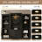 Black 3-Pieces Bookcase Display Cabinet With 5 Colors Adjustable Led Ceiling Light, Retro Style Bookshelves With Tempered Glass Shelves For Living Room, Office, Studio Or Workspace-130667045
