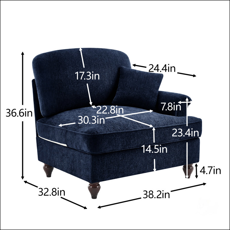 Luxueux canapé en chenille avec coussin moelleux, pour plus de confort et de style dans n'importe quel salon., Bleu