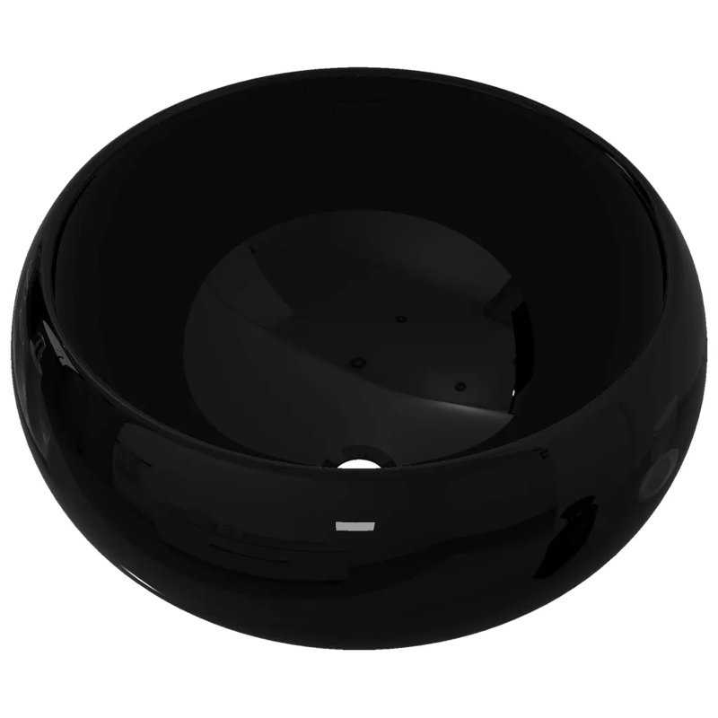 Metro Lane Farrah 400mm L Ceramic Circular Sink, Black