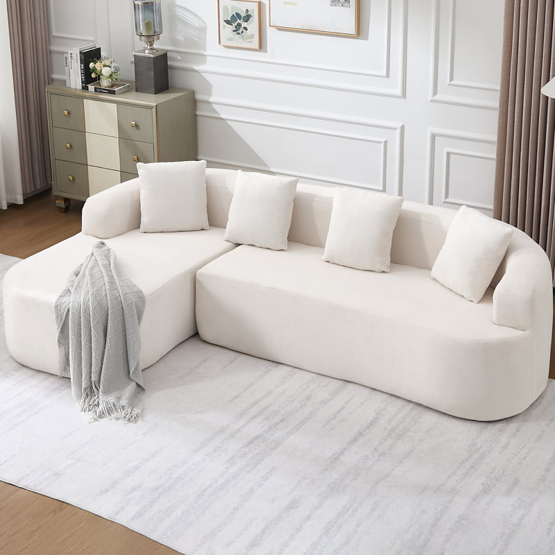 Boneless Modular L-Shaped Sectional Cloud Sofa for Living Room – Modern Minimalist Couch with Customizable Configuration Options
