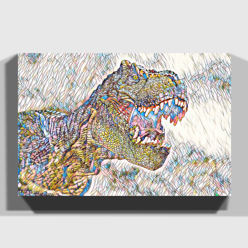 Tyrannosaurus Rex Dinosaur 3 - Wrapped Canvas, 50cm H x 76cm W
