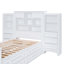 Lit plateforme simple en bois avec armoire verticale tout-en-un et 4 tiroirs de chaque côté