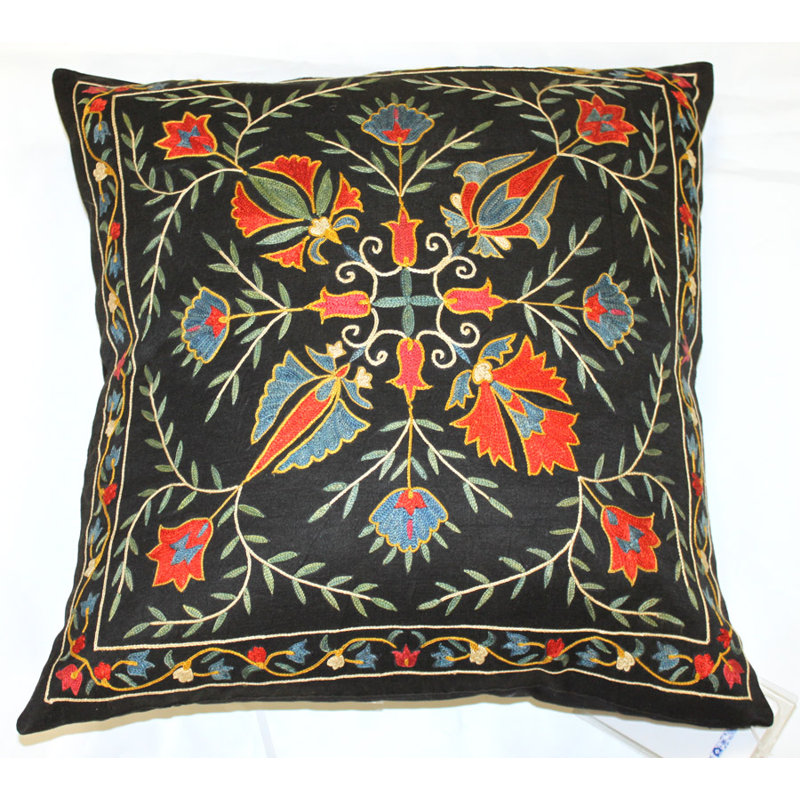 New Suzani Silk Square Pillow Cover