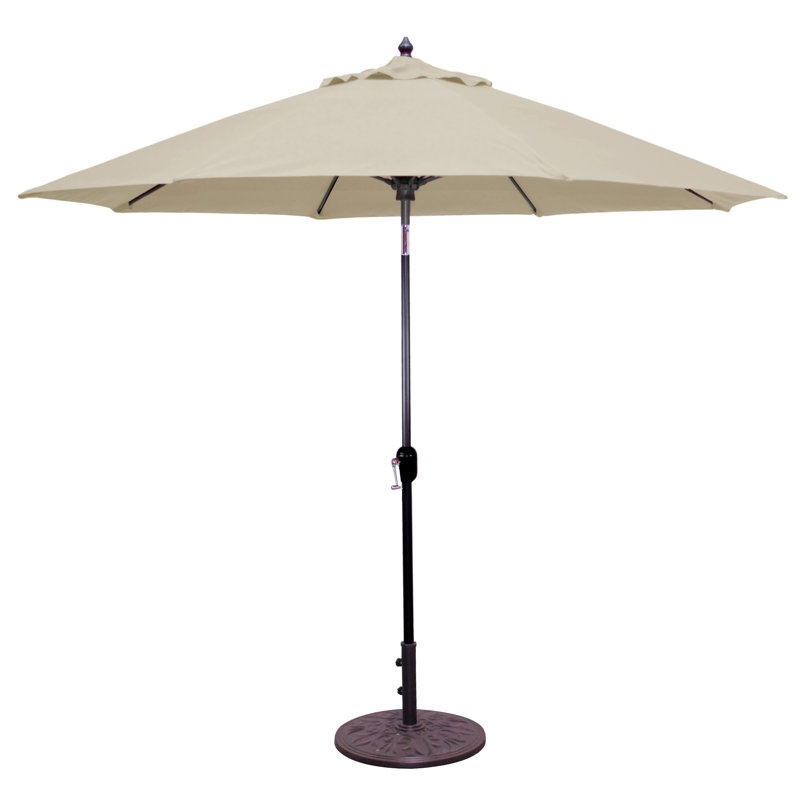 Parasol de marché 9 pi Nadasha, Noir, Beige