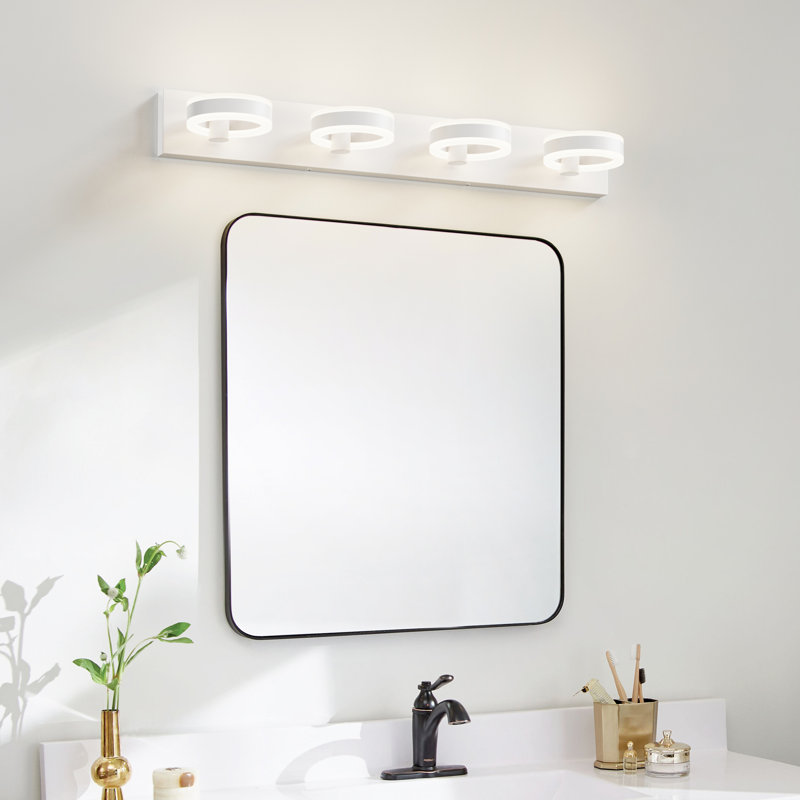Éclairage à DEL à intensité variable pour meuble-lavabo Ghian, White, 4-Light