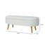 110cm Boucle White Storage Bench for Bedroom, Accent Storage End of Bed Bench with Wooden Legs
