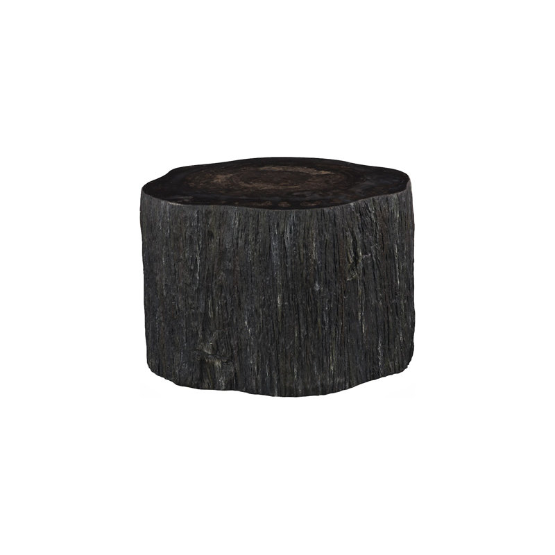 Chaka Petrified Coffee Table, Rough, Black, Tall, 18" H x 26" W x 23" D