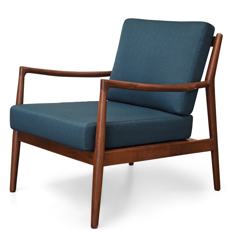 Chaise avec accoudoirs Stella, structure solide, Bleu