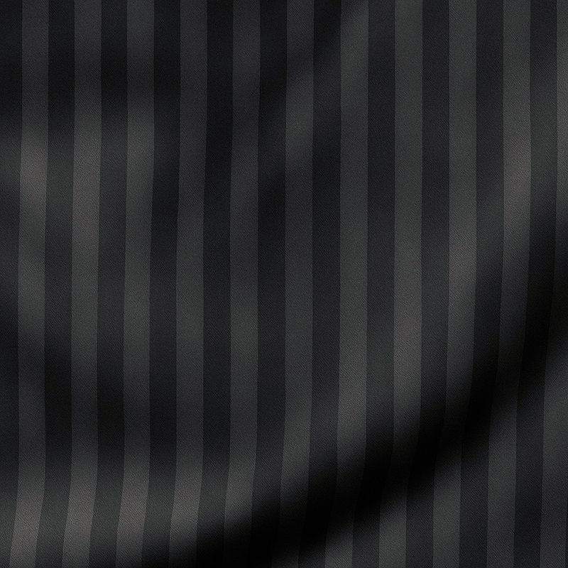 40cm Deep Pocket Microfiber Stripe Fitted Sheet, Black, Double (4'6)