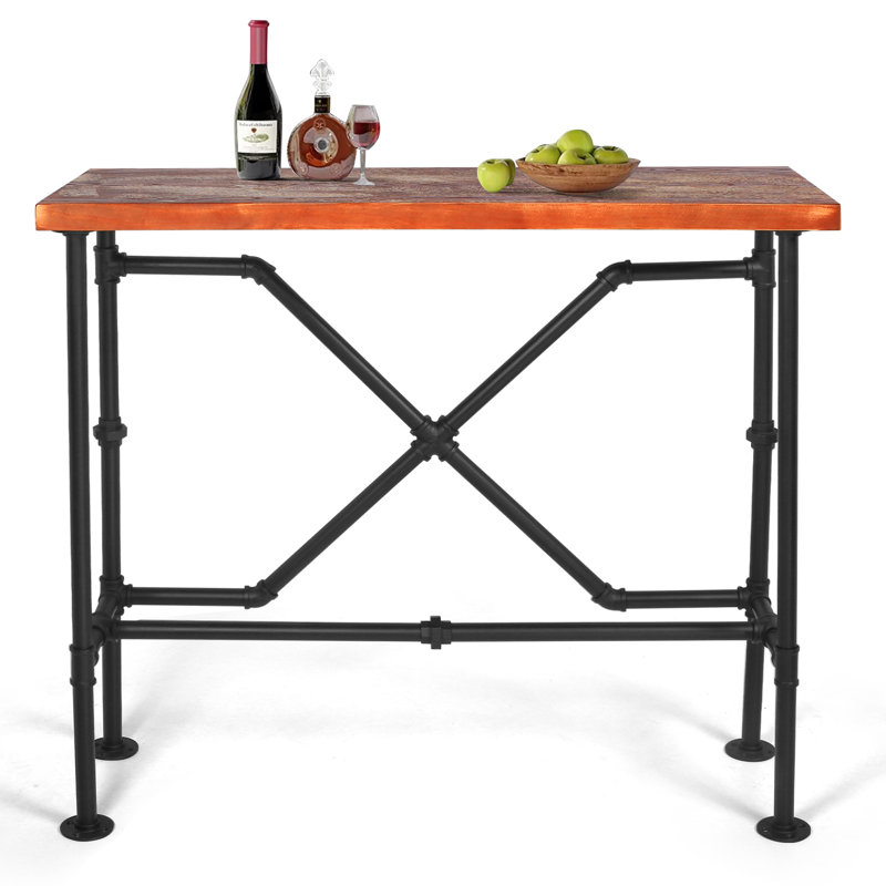 47.24'' Solid Wood Top Console Table, Rustic Brown