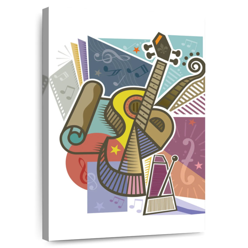 Abarca Decorative Guitar Abstract, 36" H x 24" W