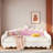 Extending Upholstered Daybed With Led Lights And Crown Headboard-678356269