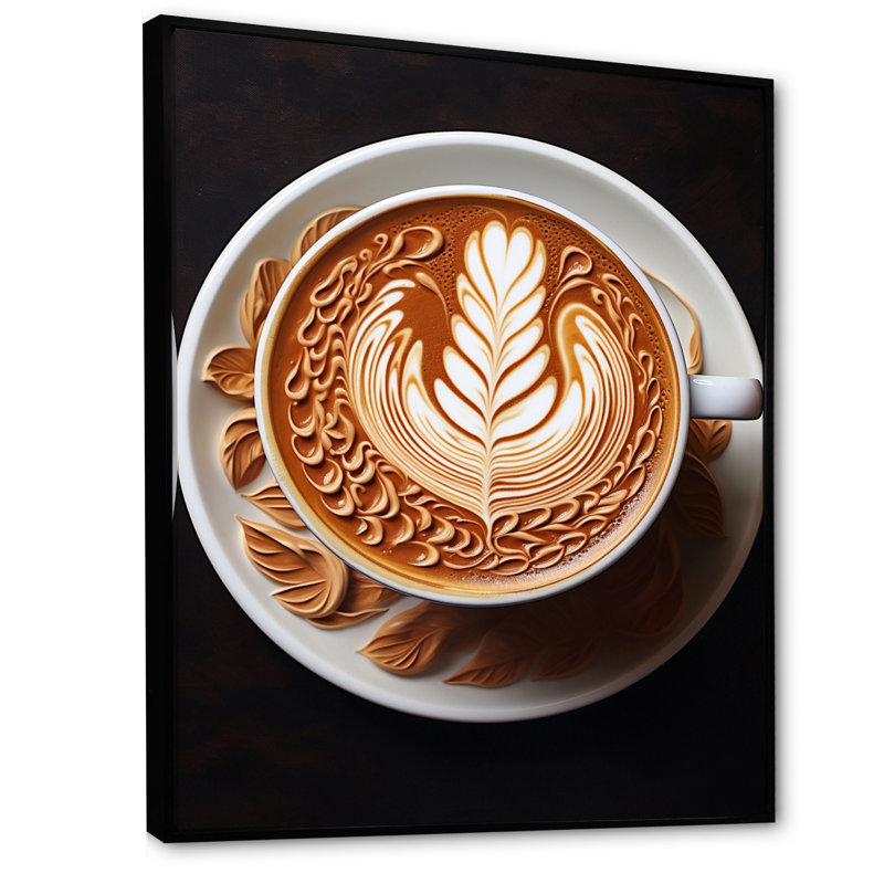 Bloomville Food Baristas Art I, H 44 po x l 34 po x P 1,5 po, Cadre flottant noir
