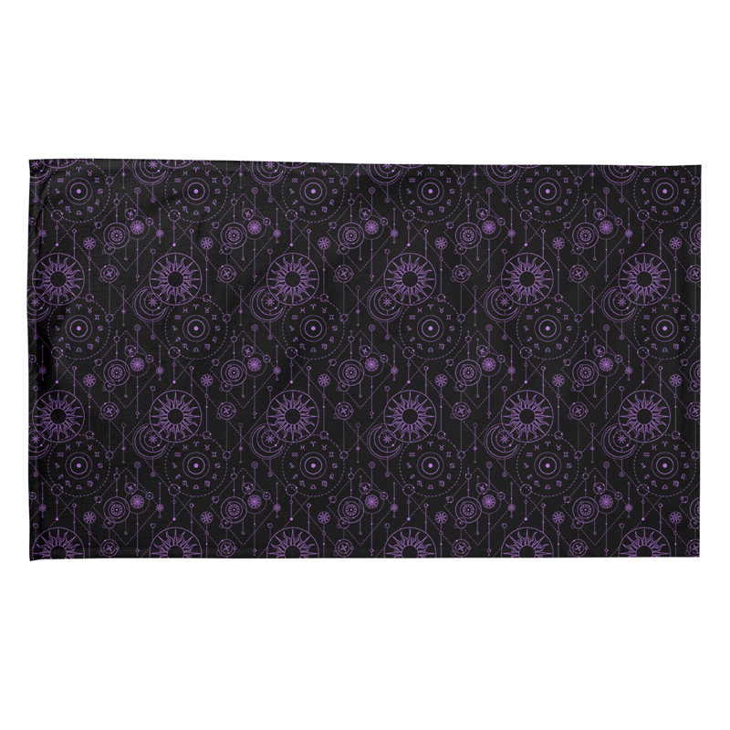 Tea Towel Kitchen Towel, Poly Twill, Black/Purple