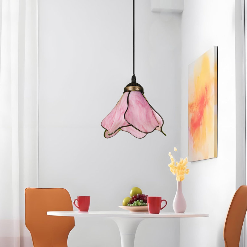 Single-head Pink Flower Pendant Lighting