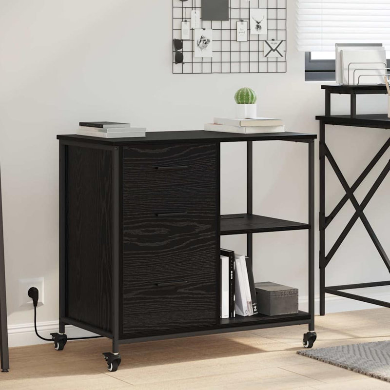 Storage Cabinet, Black Oak