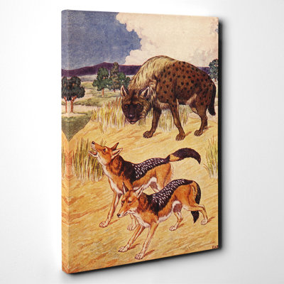 Vintage Hyena and Jackal by Percy J Billinghurst - Wrapped Canvas