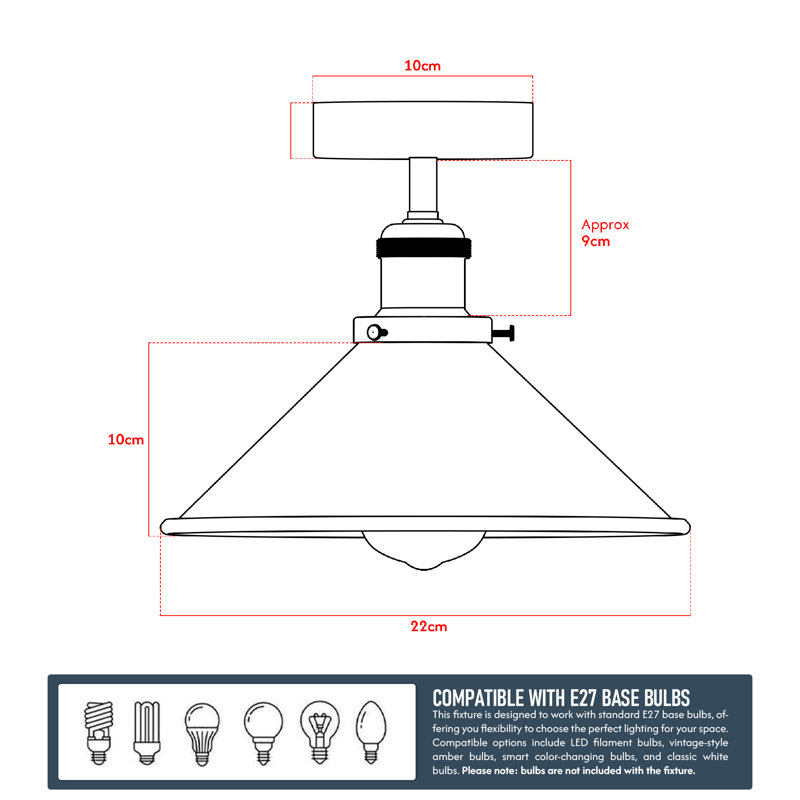 Denzel Semi Flush Mount, Blue