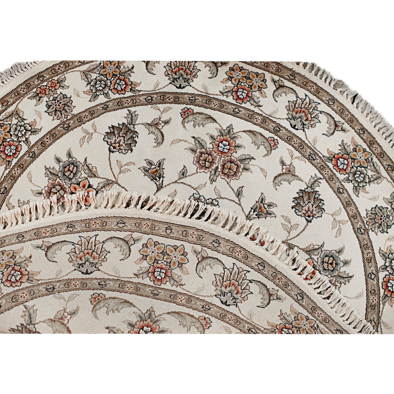 High-Quality Hand-Knotted Ivory Area Rug