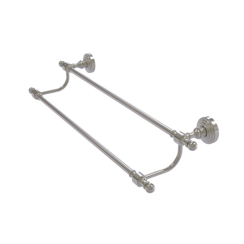 Double barre à serviettes murale Retro Wave, Nickel satiné
