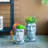 5x5.5x9in Easter Island Cement Planter