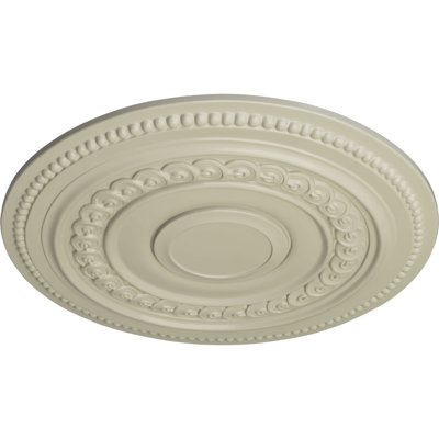 Endurathane Oldham Ceiling Medallion, 18"OD x 1 1/4"P (Fits Canopies up to 8 5/8"), Hand-Painted Clear Yellow Finish