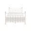 Lit blanc avec structure élégante - métal, détails de broche, tête de lit double en métal de 56 po de profondeur et supporte jusqu'à 330 lb