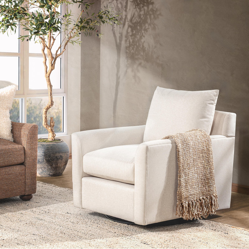 Olivia Upholstered Swivel Armchair, Bianca Soft Olive