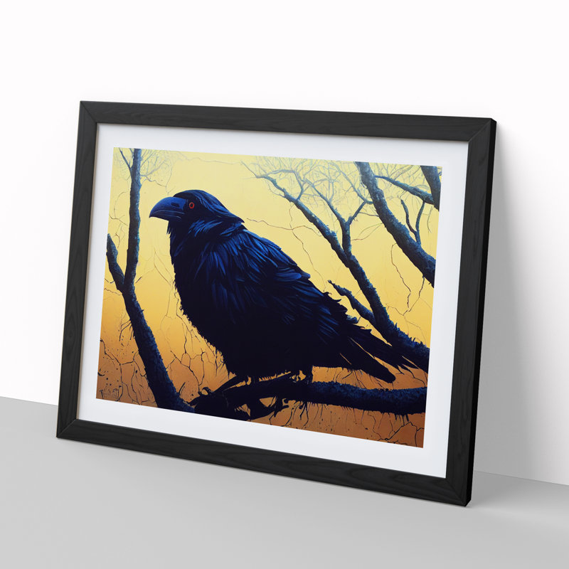 Great Raven Bird - Print, 46cm H x 64cm W, Black