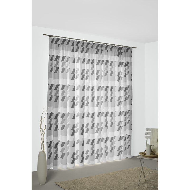 Lopez Room Darkening Single Panel, 225cm H x 132cm W, Dark grey/Light grey