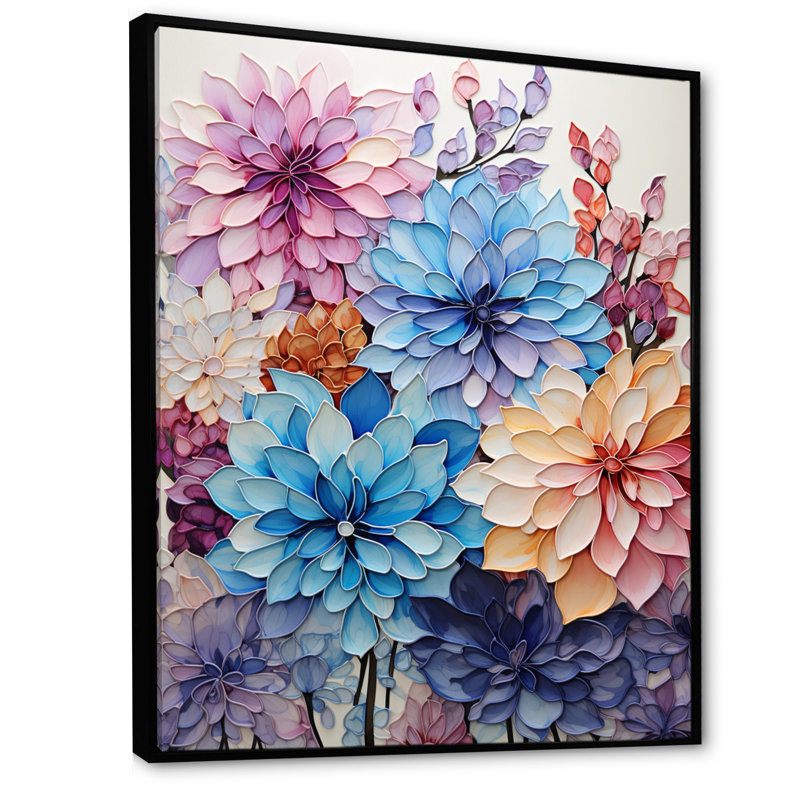 «Purple Tranquil Petals V», reproduction sur toile, H 32 po x l 24 po x P 1 po, Cadre flottant noir