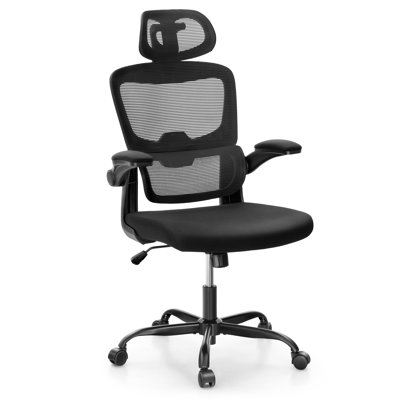 Black Ergonomic Office Chair with Dynamic Spine Support and 4D Mesh Headrest