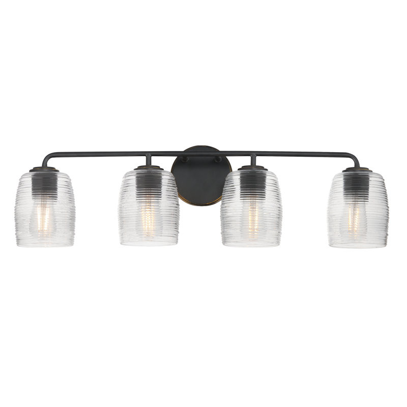 Meuble-lavabo miel, 30,5 po de largeur, Bronze du Kentucky, Quatre lumières