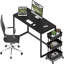 Damier Metal Base Computer Desk