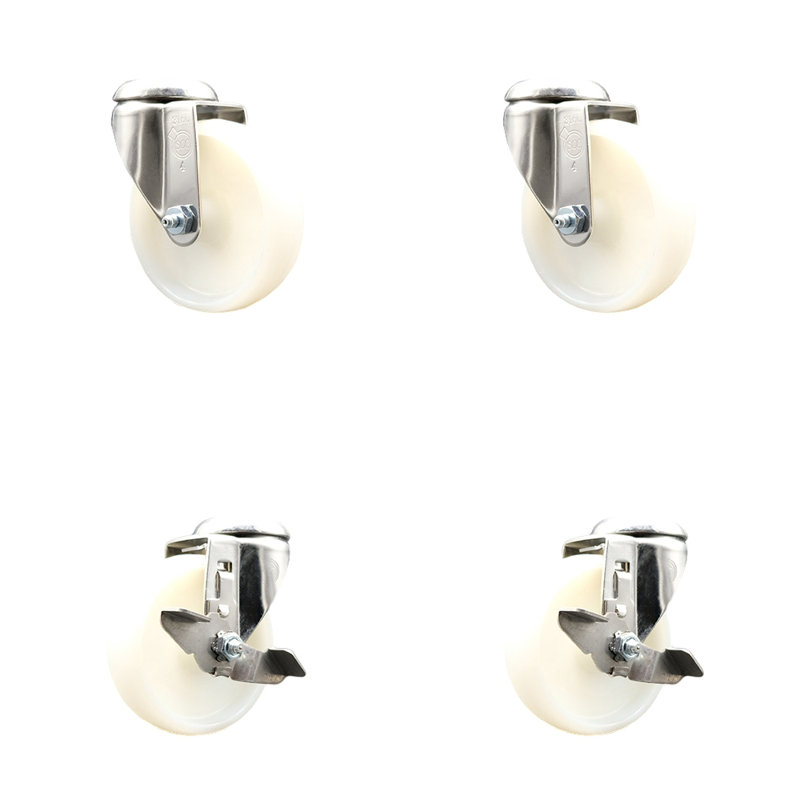 Jeu de roulettes pivotantes en nylon 316SS