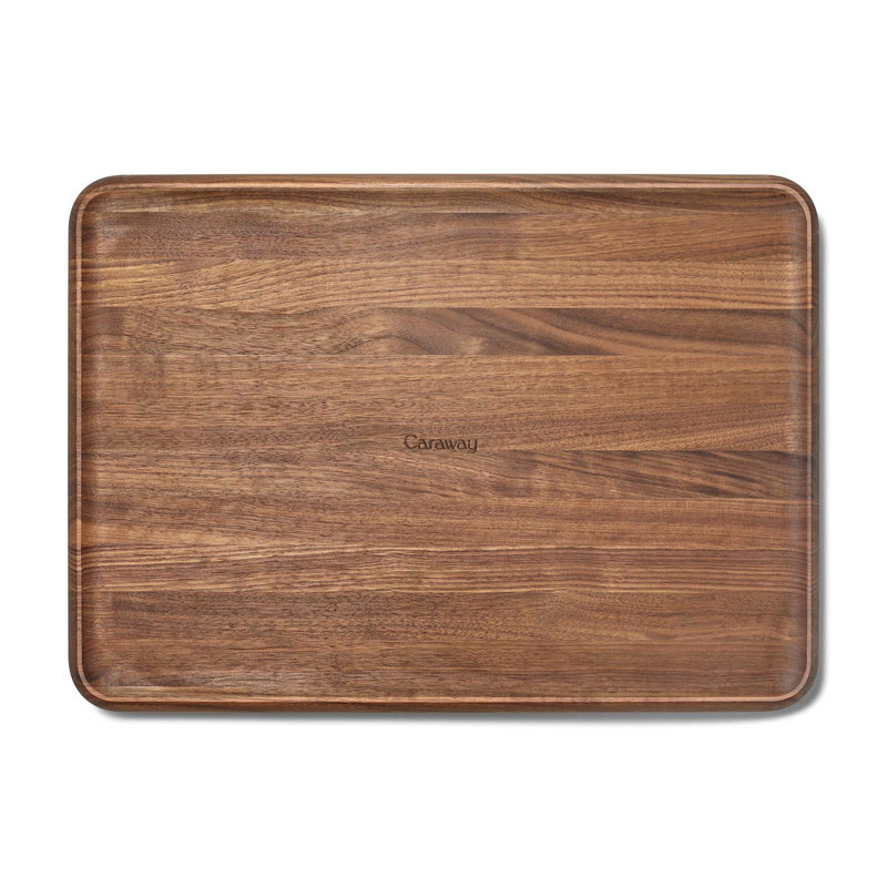 Caraway 17" Prep & Serve Butcher Block, 17 Inch, Walnut