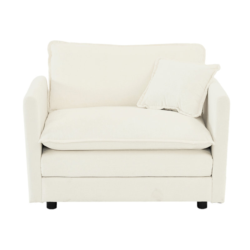 Fauteuil respirant en chenille - siège simple blanc confortable pour le salon sans stress