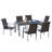 6 - Person Steel Patio Dining Set Rectangular Table-88110482-88110483