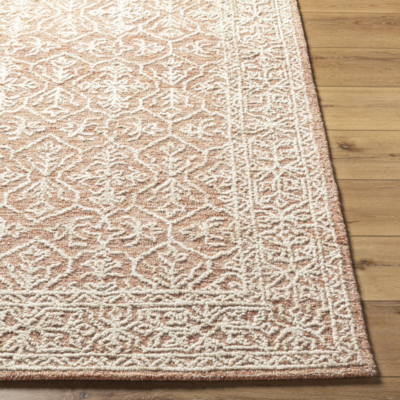 Cinaed Hand Tufted Wool Oriental Indoor Rug, Rectangle 8' x 10'