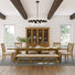 Fahrettin 10 - Person Extendable Pine Solid Wood Solid Wood Top Trestle Dining Set