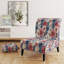 Fauteuil de chambre rembourré rose et bleu