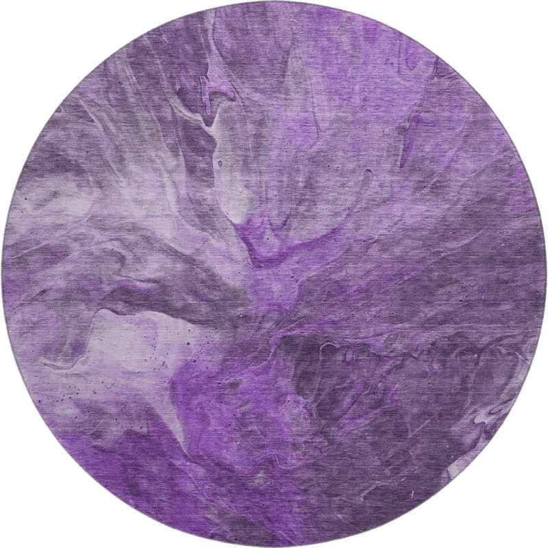 Tapis mauve Premium lavable à la machine, Rond 8 pi