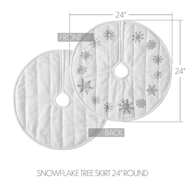 Jupe d'arbre en coton Yuletide, Blanc antique, L 24 po