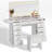 46’’ L Large Modern Style Makeup Vanity Desk With Mirror, LED Lights And Power Outlet, 11-Drawer Vanity Set With Stool-563995458