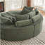 Canapé rond surdimensionné en velours côtelé de 78,5 pouces, convertible en deux fauteuils inclinables, canapé-lit 2 en 1, conception de coussin pour le cou avec cinq coussins décoratifs-1140072330