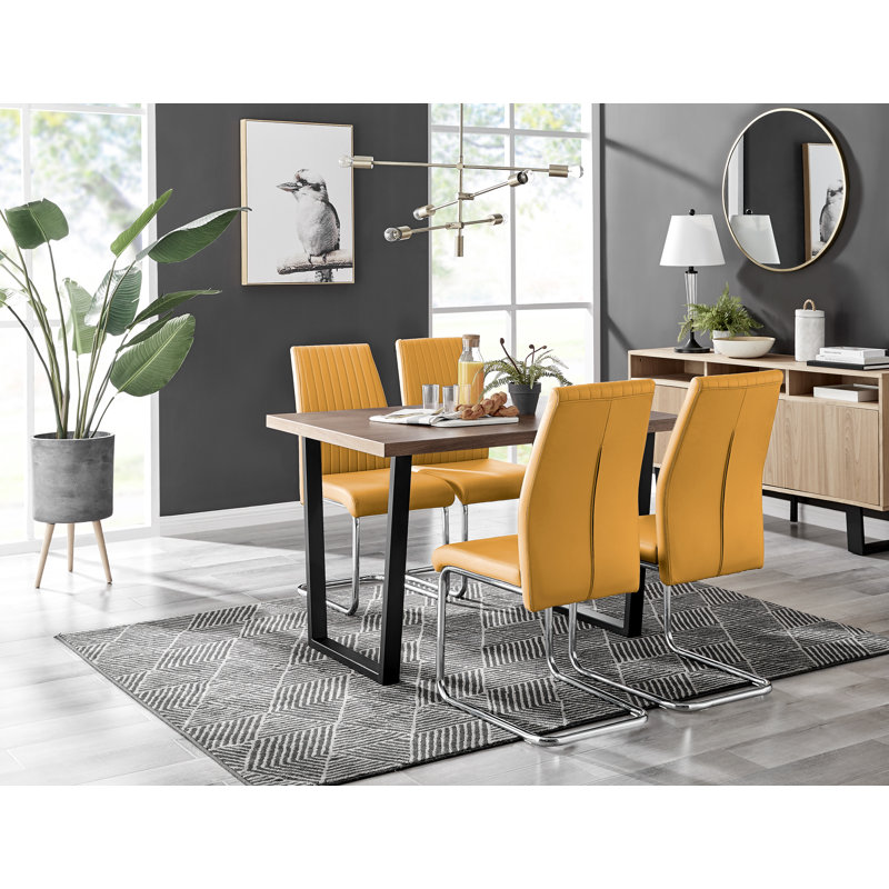 Kapoor 4 - Person Dining Set, Mustard Yellow
