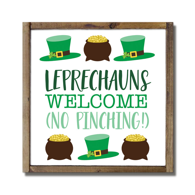 Leprechauns Welcome, impression sur bois encadrée