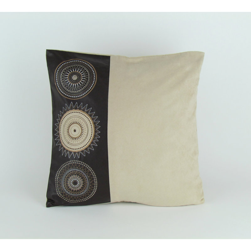Square Faux leather Pillow Cover & Insert, Brown