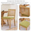 Ensemble de 2 chaises de salle à manger en rotin, style ferme moderne du milieu du siècle, structure en bois massif, dossier en canne, coussin en lin et mousse à ressorts en S-1471481228