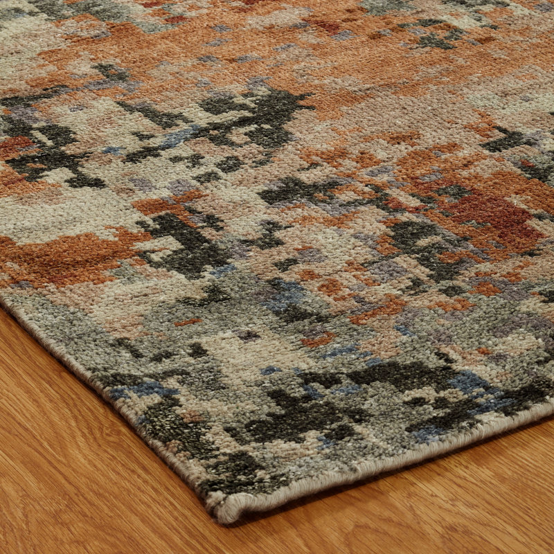 Aurora Drift Hand Knotted Abstract Area Rug, Rectangle 2' x 3'